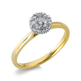 Ring 18 kt GG+WG, 1 Brill. 0,17 ct, TW-si, 8 Brill. 0,17 ct, TW-si