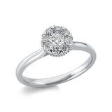 Ring 18 kt WG, 1 Brill. 0,23 ct, TW-si, 8 Brill. 0,29 ct, TW-si