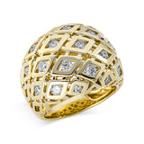 Ring 18 kt GG, 4 Brill. 0,17 ct, TW-si, 4 Brill. 0,22 ct, TW-si, 13 Brill. 1,06 ct, TW-si