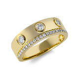 Ring 18 kt GG, 3 Brill. 0,18 ct, TW-si, 23 Brill. 0,16 ct, TW-si