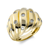 Ring 18 kt GG, 10 Brill. 0,35 ct, TW-si, 1 Brill. 0,07 ct, TW-si, 4 Brill. 0,07 ct, TW-si