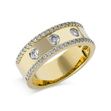 Ring 18 kt GG, 3 Brill. 0,23 ct, TW-si, 44 Brill. 0,27 ct, TW-si