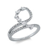 Ring 18 kt WG, 6 Tropfen 0,40 ct, TW-si, 40 Brill. 0,28 ct, TW-si