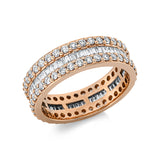 Ring 18 kt RG, Fassung rhodiniert, 74 Bag. 0,64 ct, TW-si, 74 Brill. 1,19 ct, TW-si