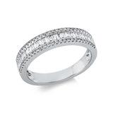 Ring 18 kt WG, 19 Bag. 0,46 ct, TW-si, 54 Brill. 0,19 ct, TW-si
