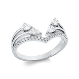 Ring 18 kt WG, 4 Tropfen 0,40 ct, TW-vsi, 23 Brill. 0,15 ct, TW-si
