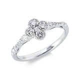 Ring 18 kt WG, 1 Princ. 0,03 ct, TW-vsi, 16 Brill. 0,48 ct, TW-si