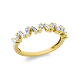 Ring 14 kt GG, 12 Trap. 0,38 ct, TW-si
