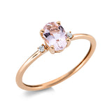 Ring 18 kt RG, 2 Brill. 0,03 ct, TW-si, 1 Morganit 0,65 ct rosa