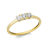 Ring 18 kt GG, 3 Brill. 0,25 ct, TW-si