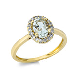 Ring 18 kt GG, 18 Brill. 0,20 ct, TW-si, 1 Amethyst 0,67 ct grün