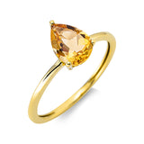 Ring 18 kt GG, 1 Citrin 0,90 ct gelb