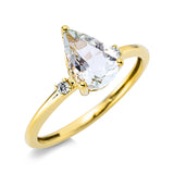 Ring 18 kt GG, 2 Brill. 0,04 ct, TW-si, 1 Amethyst 1,30 ct grün