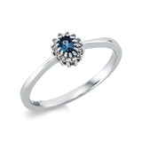 Ring 18 kt WG, 14 Dia. 0,04 ct, TW-si, 1 Topas 0,21 ct Lond. blue