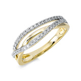Ring 18 kt GG, Fassung rhodiniert, 42 Brill. 0,27 ct, TW-si
