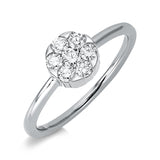 Ring 18 kt WG, 1 Brill. 0,10 ct, TW-si, 6 Brill. 0,27 ct, TW-si