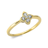 Ring 18 kt GG, Fassung rhodiniert, 4 Brill. 0,16 ct, TW-si, 1 Brill. 0,02 ct, TW-si