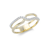 Ring 18 kt GG, Fassung rhodiniert, 24 Brill. 0,14 ct, TW-si
