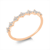 Ring 18 kt RG, Fassung rhodiniert, 28 Brill. 0,17 ct, TW-si