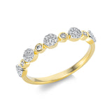 Ring 18 kt GG, Fassung rhodiniert, 44 Brill. 0,21 ct, TW-si