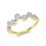 Ring 18 kt GG, Fassung rhodiniert, 7 Brill. 0,14 ct, TW-si, 56 Brill. 0,22 ct, TW-si