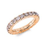 Ring 18 kt RG, Flex-Band, variabel, 23 Brill. 2,14 ct, braun