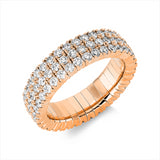 Ring 18 kt RG, Flex-Band, variabel, 105 Brill. 2,72 ct, TW-si