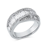 Ring 18 kt WG, 23 Trap. 1,51 ct, TW-vsi, 72 Brill. 0,39 ct, TW-vsi