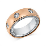 Ring 18 kt RG+WG, poliert, 7 Brill. 1,75 ct, TW-vsi, 116 Brill. 0,47 ct, TW-vsi