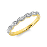 Ring 18 kt GG, Fassung rhodiniert, 7 Brill. 0,17 ct, TW-si