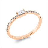Ring 18 kt RG, 18 Brill. 0,15 ct, TW-si, 1 Bag. 0,11 ct, TW-si