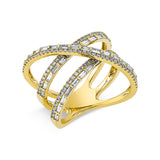 Ring 18 kt GG, 42 Bag. 0,53 ct, TW-si, 95 Brill. 0,36 ct, TW-si