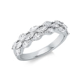 Ring 18 kt WG, 17 Nav. 1,10 ct, TW-vsi