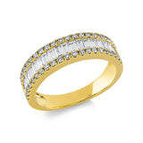 Ring 18 kt GG, 20 Bag. 0,62 ct, TW-vsi, 42 Brill. 0,26 ct, TW-si