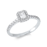 Ring 18 kt WG, 1 Sm.schliff 0,26 ct, TW-si, 30 Brill. 0,33 ct, W-si