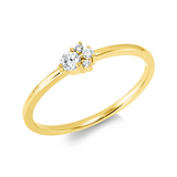 Ring 18 kt GG, 1 Brill. 0,09 ct, W-si, 3 Brill. 0,04 ct, W-si