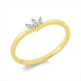 Ring 18 kt GG, 3 Nav. 0,11 ct, TW-si