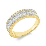 Ring 18 kt GG, 22 Bag. 0,87 ct, TW-si, 42 Brill. 0,51 ct, TW-si