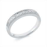 Ring 18 kt WG, 27 Bag. 0,23 ct, TW-si, 54 Brill. 0,09 ct, TW-si