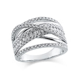 Ring 18 kt WG, 6 Brill. 0,10 ct, TW-si, 11 Brill. 0,17 ct, TW-si, 104 Brill. 1,02 ct, TW-si