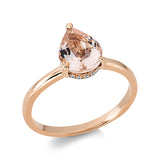 Ring 18 kt RG, 17 Dia. 0,07 ct, TW-si, 1 Morganit 1,49 ct rosa