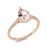 Ring 18 kt RG, 20 Dia. 0,08 ct, TW-si, 1 Morganit 1,42 ct rosa
