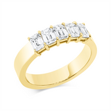 Ring 18 kt GG, 5 Sm.schliff 1,26 ct, TW-si