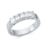 Ring 18 kt WG, 5 Sm.schliff 1,21 ct, TW-si