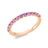 Ring 18 kt RG, 11 Saphire 0,63 ct pink