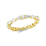 Ring 18 kt GG, 5 Nav. 0,54 ct, TW-si, 10 Tropfen 0,34 ct, TW-si, 5 Brill. 0,27 ct, TW-si