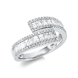 Ring 18 kt WG, 20 Bag. 1,10 ct, TW-si, 80 Brill. 0,29 ct, TW-si