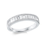 Ring 18 kt WG, 16 Bag. 0,77 ct, TW-si, 68 Brill. 0,13 ct, TW-si