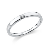 Ring 18 kt WG, poliert, 1 Brill. 0,05 ct, TW-si