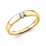 Ring 18 kt GG, poliert, 1 Brill. 0,15 ct, TW-si